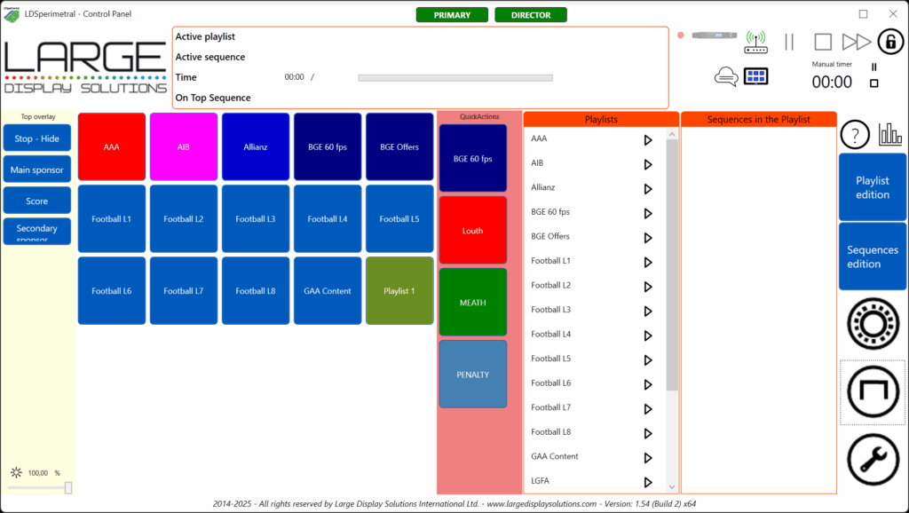 LDSperimetral control panel